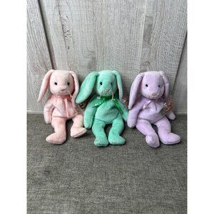 Vtg Ty Beanie Babies Hippity Hoppity Floppity Bunny Trio 1996 Collectible Plush